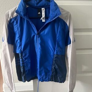 adidas Royal Blue and White Track Jacket with Navy Accents